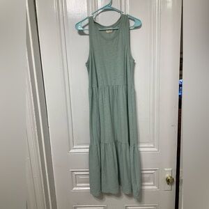 Nation LTD Melissa Tiered Tank Dress Capri  Green Sz M